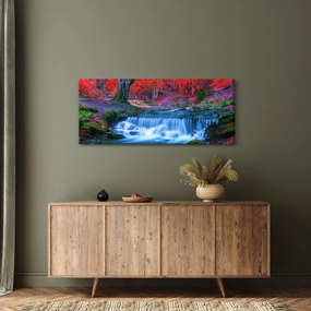 Kép Vízesés egy vörös erdőben (120x50 cm)