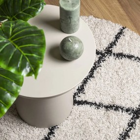 krém és fekete hosszú szálú bozontos modern szőnyeg Ø 280 cm