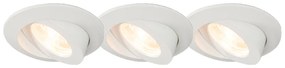 3 db-os beépített spotlámpa készlet fehér LED-del IP44 - Relax LED