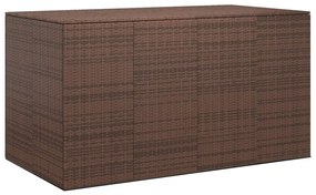 Barna polyrattan kerti párnatartó doboz 194 x 100 x 103 cm