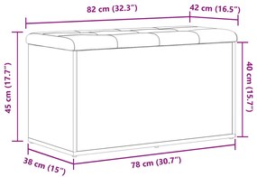 Tárolópad Fekete Tölgy 80x40x45 cm Mérnöki Fa