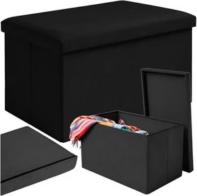 VelĂșr puff fekete 60x30x30 cm tĂĄrolĂł 54l