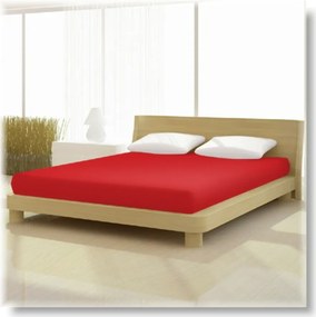 Pamut-elastan classic tűzpiros színű gumis lepedő 90/100*200/220 cm-es matracra