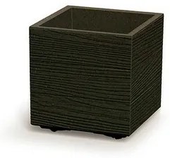 MADERA SQUARE ECO WOOD virágtartó 28,8 cm, sötétbarna, S