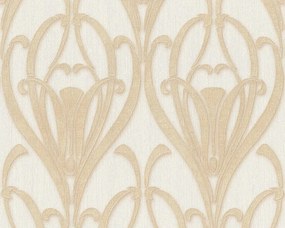 Arany tapéta fényes hatással Bézs szecessziós stílus