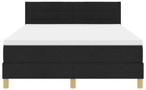 Box Spring Ágy Matraccal Fekete 160x200 cm Szövet