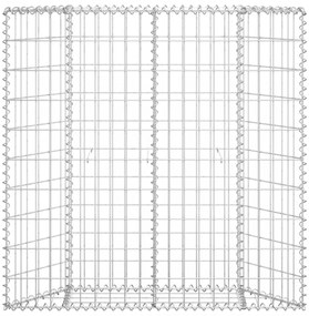trapéz alakú horganyzott acél gabion magaságyás 100x20x100 cm