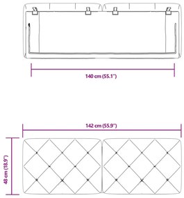 sötétszürke bársony fejtámla párna 140 cm