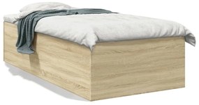 sonoma tölgyszínű szerelt fa ágykeret 75 x 190 cm