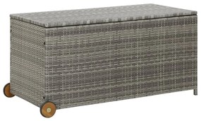 Világosszürke polyrattan kerti tárolóláda 120 x 65 x 61 cm