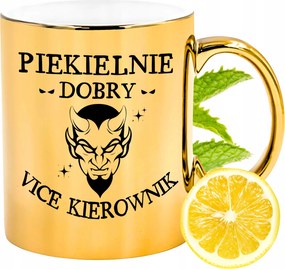 Arany csillogó bögre Vice Manager Ajándék Nyomtatott Fotóval