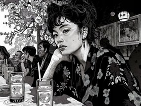 Poszter 40x30cm Fekete Kimono