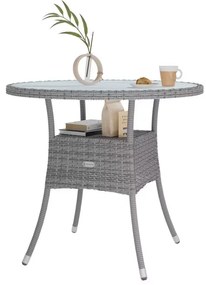 Deuba Rattan asztal Ø80 cm - szürke