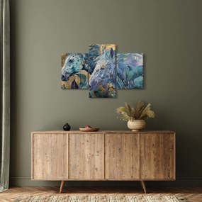 Kép - Lovak arany háttérrel (90x60 cm)