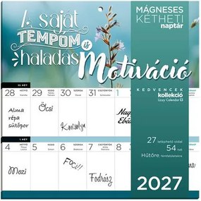 Falinaptár, mágneses, kétheti, 22x22 cm, LIZZYCALENDAR Motiváció (TICLCFNMMO)