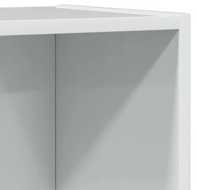 magasfényű fehér szerelt fa könyvespolc 40 x 30 x 189 cm