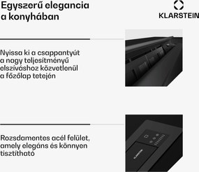 Klarstein Brisa páraelszívó, kihúzható, 710 m³/h, A+, LED, 42 dB, elszívó/recirkulációs üzemmód