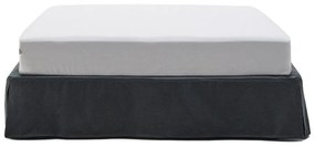 Antracitszürke kárpitozott franciaágy 150x190 cm Jaira – Kave Home