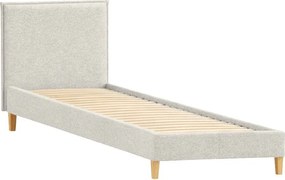 Bézs kárpitozott egyszemélyes ágy ágyráccsal 90x200 cm Tina – Ropez