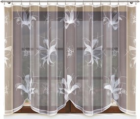 Jacquard függöny mintás 21219 300x145cm (szalaggal) magnólia virágok, Hímzés