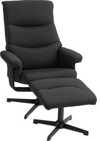 HOMCOM Fotel lábzsámollyal, párnázott TV Fotel dönthető funkcióval, hintázó jellemzővel, forgatható pihenőszék bársonyos megjelenéssel, Nappalihoz és