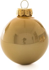 Arany-pezsgő karácsonyi üveggömb szett, 6 cm, 12 db