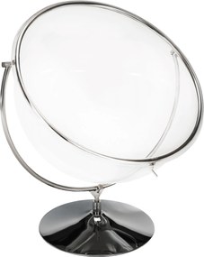 Függő fotel állvánnyal, átlátszó/ezüst/szürke, BUBBLE NEW TYP 2