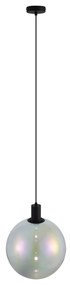 Design függőlámpa fekete szivárványos üveggel 35 cm - Mallon