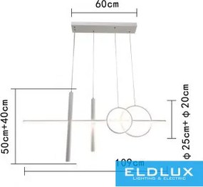 UNIVERSO Függeszték 48w 3840lm 4000k 1090mm IP20 fehér