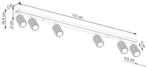 Sollux SL.1566 - Spotlámpa KARBON 6xGU10/10W/230V arany