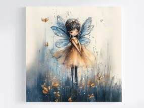 Canvas Vászonkép Kislány Angyal Tündér Virágok Mese Pillangók 80x80