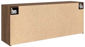 barna tölgyszínű szerelt fa fali fürdőszobaszekrény 100x25x40cm