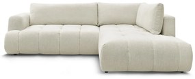 Bézs kinyitható-tárolóhelyes sarokkanapé (jobb oldali-L alakú) Fuji – Bobochic Paris