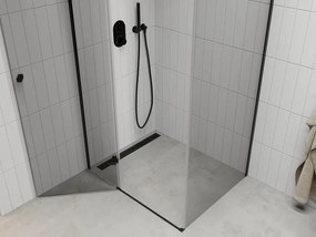Mexen Roma zuhanykabin 120x90cm, 6mm üveg, fekete profil-átlátszó üveg, 854-120-090-70-00