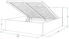 GL BUSTER franciaágy ágyneműtartóval - fehér Méret: 160x200