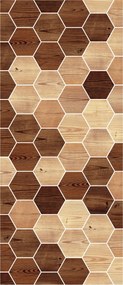 Flizelin fotótapéta Fa méhsejt geometria 91x211 +ragasztó