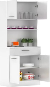 Négyajtós szekrény, fehér, DOMIS NEW