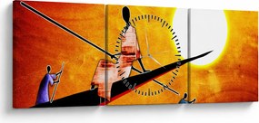 Egy korabeli ősi festmény képe (órával) (90x30 cm)