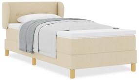 Boxspring Ágy Mattal - Krém - 80x200 cm - Szövet