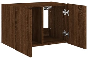 barna tölgyszínű fali TV-szekrény LED-del 60x35x41 cm