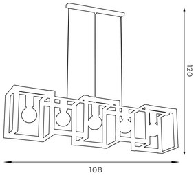 Csillár zsinóron KARTEL 5xE27/60W/230V
