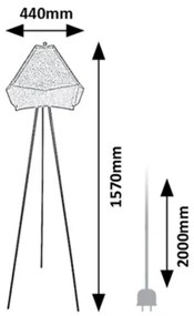 Rabalux 74000 - Állólámpa LOMIRO 1xE27/40W/230V