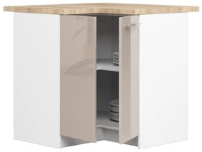 Sarok alsó konyhaszekrény Ozara S90 90 (fehér + fényes cappuccino). Akció -13%. 1071150