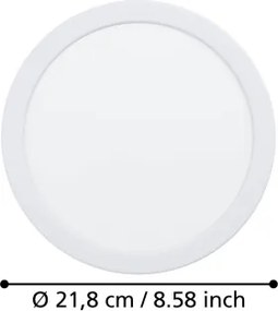 Eglo 901398 - FUEVA süllyesztett LED mennyezeti lámpatest LED/18,5W/230V átm. 21,6 cm fehér