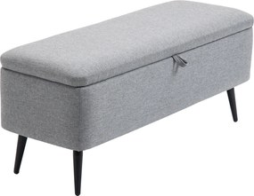 HOMCOM Tároló Pad, Kárpitozott Pad Tárolóval, Vászonhatású, Ágy Padacél Lábakkal, Nappaliba, Előszobába, Hálószobába, max. 150 kg teherbírás, 101 x 38