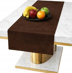 Velúr Futófelület Barna asztalra 40x140 cm sima klasszikus elegáns barna