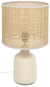 Krémszínű-natúr színű kerámia asztali lámpa (magasság 46 cm) Erna – Kave Home