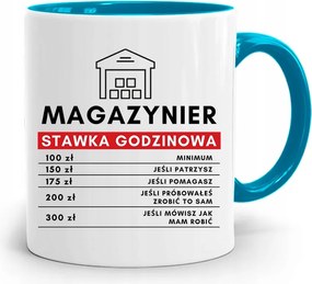 Kék Bögre Raktárosnak Óradíj Nyomtatott Fényképpel