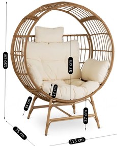 Rattan fotel bézs Tampa