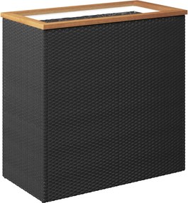 vidaXL fekete polyrattan ültetőláda 80 x 40 x 80 cm